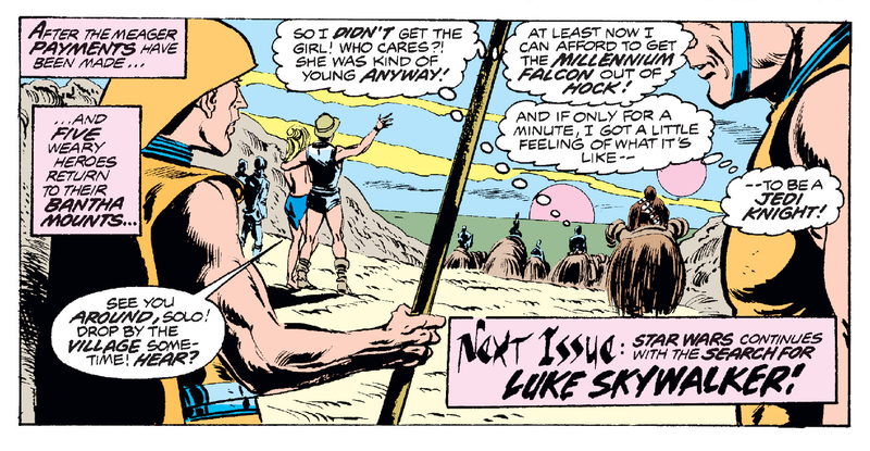 I forgot to mention that this story also has a brief subplot where Han lusts over the barely-dressed daughter of the village chief, which is... yeah.